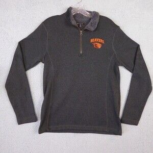 Champion Elite Oregon State Beavers Sweater Mens Small Gray Long Sleeve 1/4 Zip